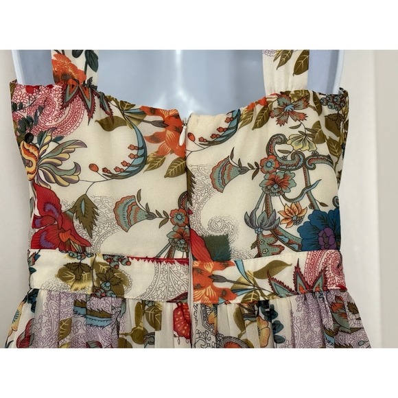 NWT Lulus Lilja Cream Floral Chiffon Maxi Dress Boho Cottage Feminine Women's XS - Picture 8 of 16